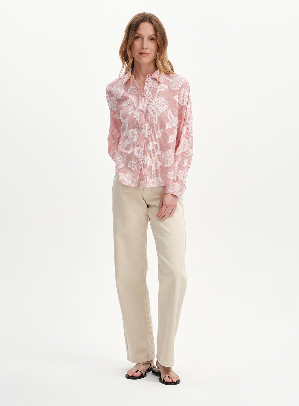 FINERY Heidi Floral Stripe Collared Blouse 20 - Image 5 thumbnail